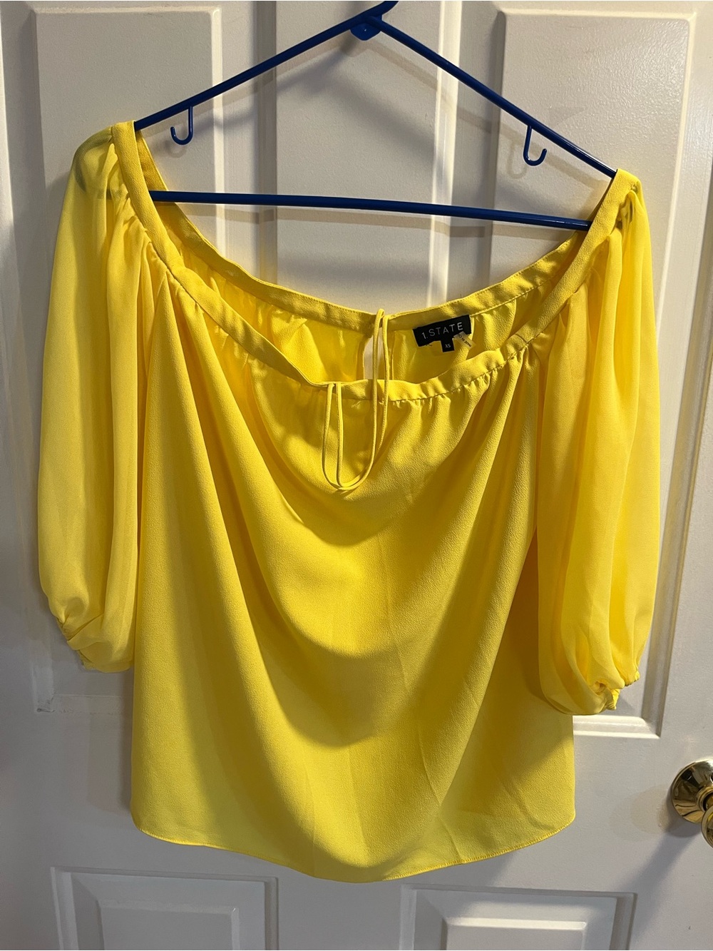 STATE Bright Yellow Off-Shoulder Blouse